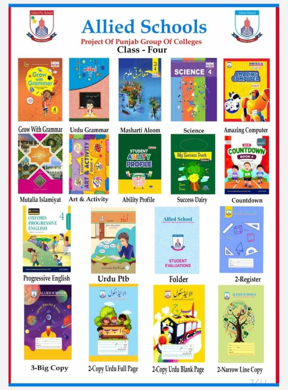 Cover page for class 4 book set