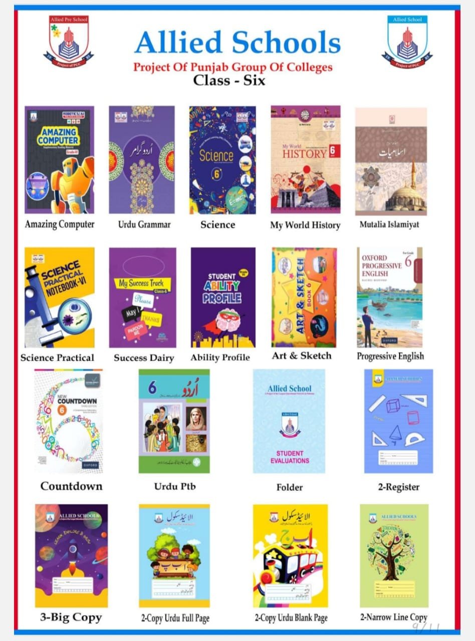 Buy Class 6 Complete Bookpack Online | Allied School All Subjects