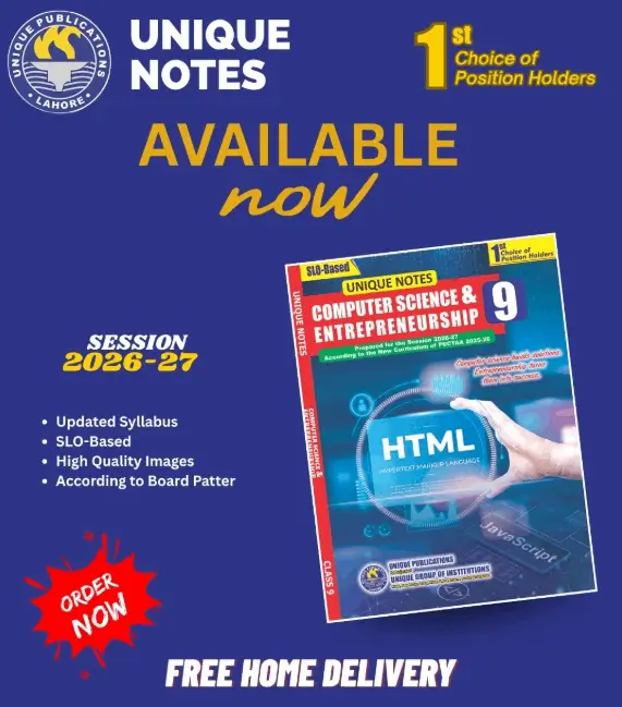 unique notes - computer 9th class